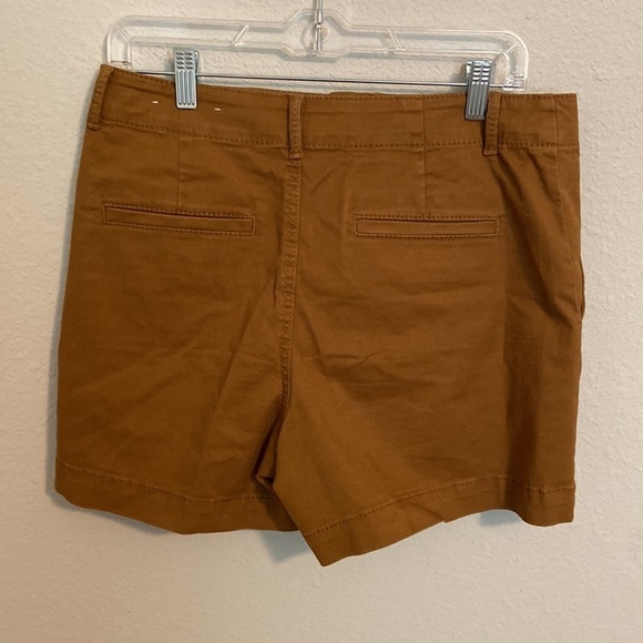 LOFT Washed Twill Shorts Bronze Brown High Rise - Picture 6 of 6